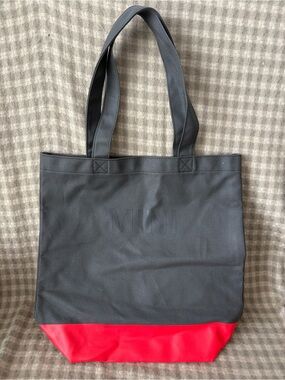 OFFICIAL MINI COOPER CANVAS TOTE BAG DARK GREY/RED